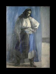 "Young Woman in Blue"